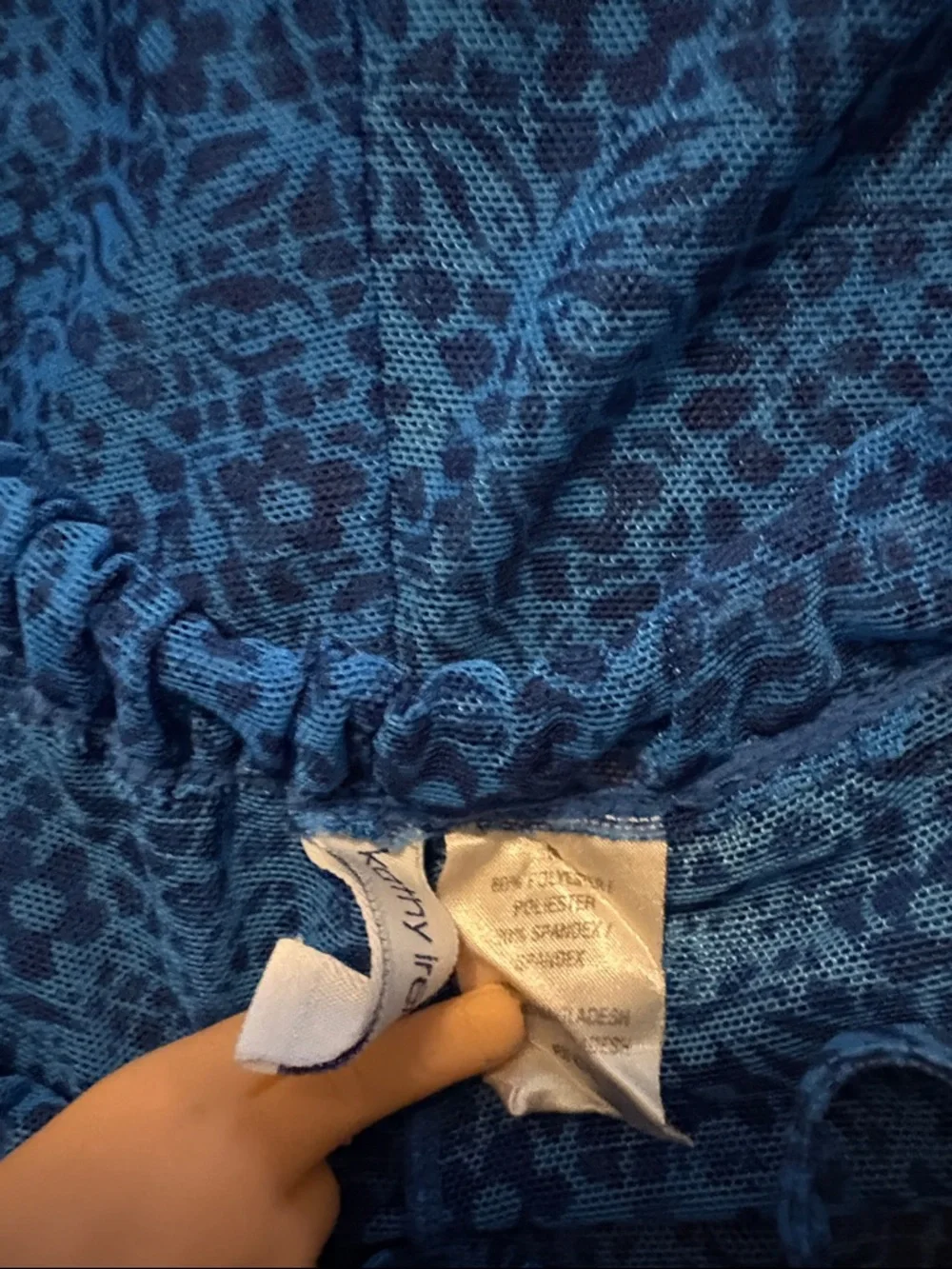 Kathy Ireland Medium Blue Drawstring Wide-Leg Lounge Pants Coverup